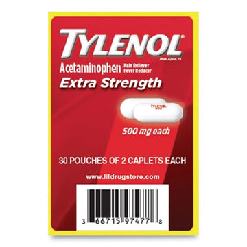 Tylenol® Acetaminophen, 500mg, Extra Strength Caplets, Refill, 2 -packet, 30 Packs-box freeshipping - TVN Wholesale